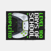 Video Gamer Student 100th Day Teacher 100 Days Of  フリースブランケット (正面(横))