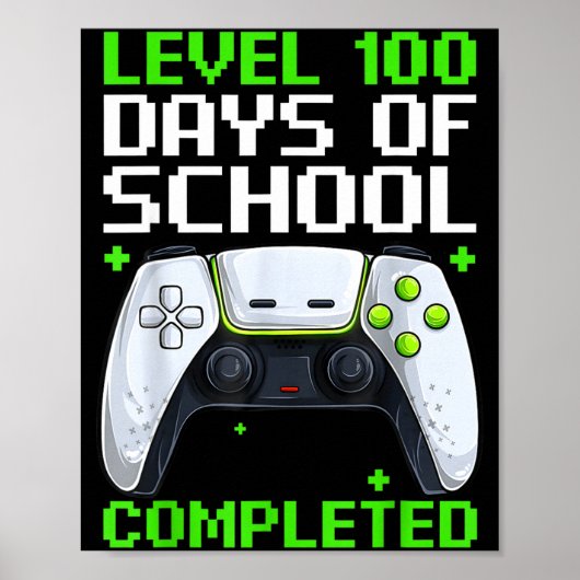 Video Gamer Student 100th Day Teacher 100 Days Of  ポスター (正面)