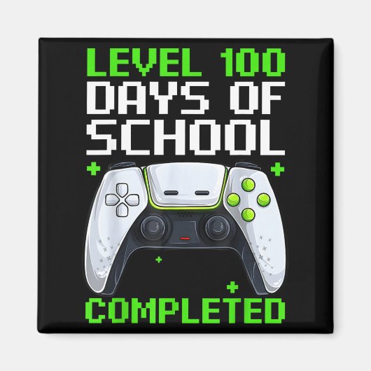 Video Gamer Student 100th Day Teacher 100 Days Of  マグネット (正面)