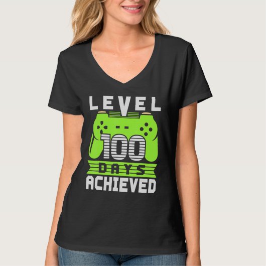 Video Gamer Student 100th Day Teacher 100 Days Of Tシャツ (正面)