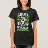 Video Gamer Student 100th Day Teacher 100 Days of  Tシャツ (正面)