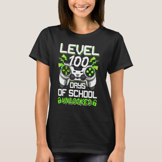 Video Gamer Student 100th Day Teacher 100 Days of  Tシャツ (正面)