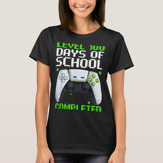 Video Gamer Student 100th Day Teacher 100 Days Of  Tシャツ (正面)