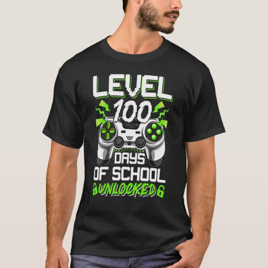 Video Gamer Student 100th Day Teacher 100 Days of  Tシャツ (正面)