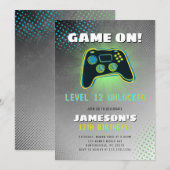 Video Gamer Teen Birthday Party Invitation 招待状 (正面/裏面)