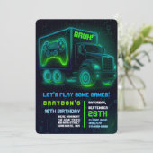 VIDEO GAMER TRUCK GAMING Birthday Party Invitation 招待状 (スタンド正面)