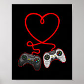 Video Gamer Valentines Day With Controllers Heart  ポスター (正面)