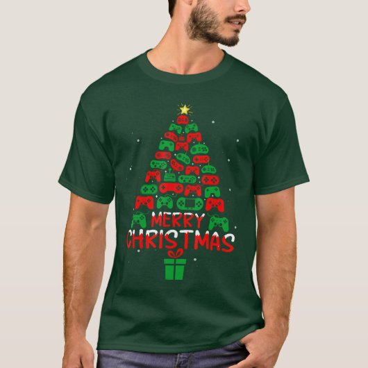 Video Gamer Xmas Gaming Video Game Controller Chri Tシャツ (正面)