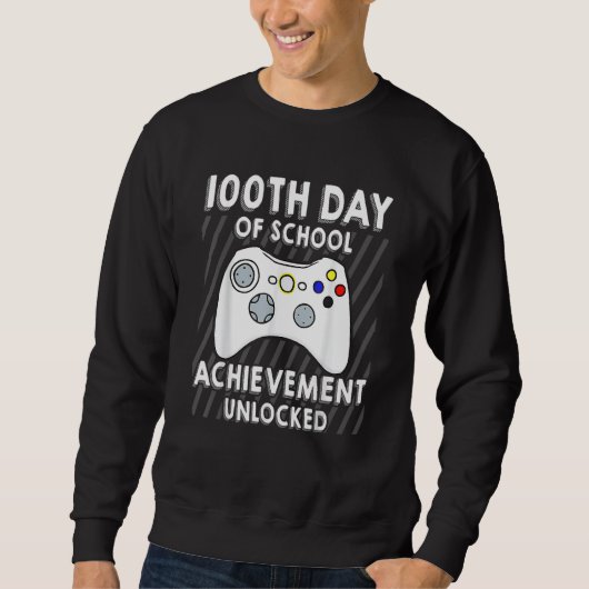 Video Gamers 100th Day Of School Boys Kids スウェットシャツ (正面)