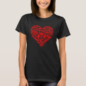 Video Gamers Gaming Heart Game Controllers Valenti Tシャツ (正面)