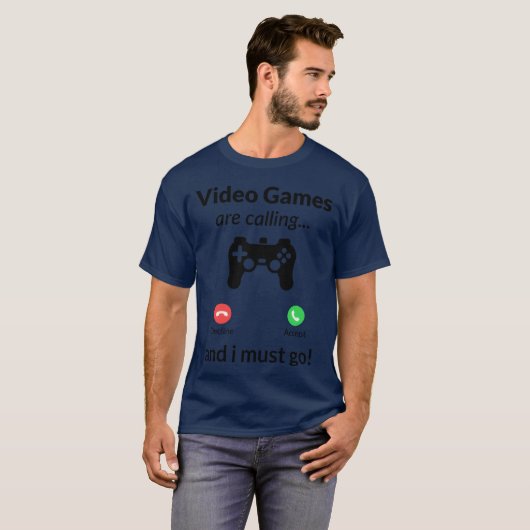 Video Games Are Calling Decline retro boy Tシャツ (正面フル)