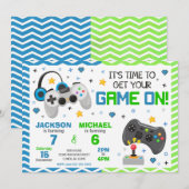 Video Games Birthday Invitation | Gamer Party 招待状 (正面/裏面)