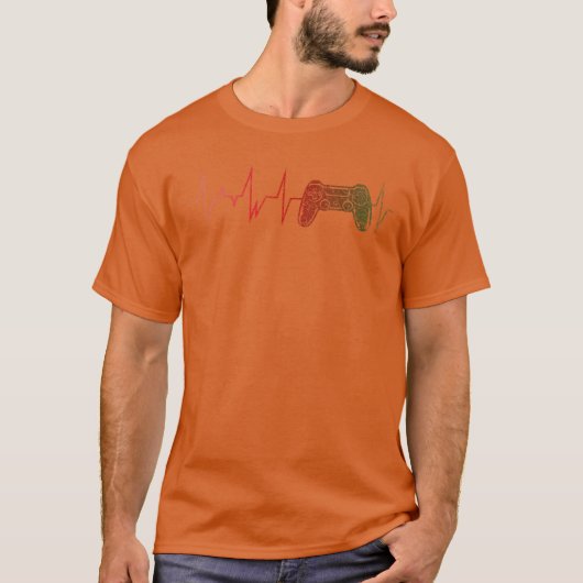 Video Games Gamer Gift Idea Heartbeat Controller G Tシャツ (正面)