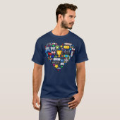 Video Games Gamer Heart Shape Game Controller retr Tシャツ (正面フル)