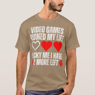 Video Games Ruined My Life Funny Gamer Geek Gaming Tシャツ