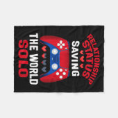 Video Games Valentines Day Gamer Gaming  フリースブランケット (正面(横))