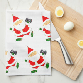 Video Gaming Christmas Holiday キッチンタオル