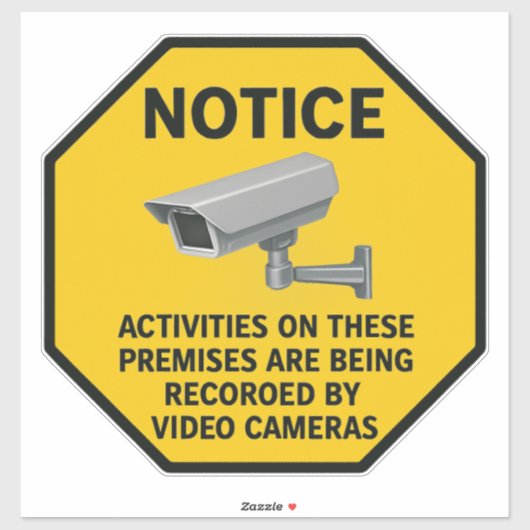 Video Surveillance Notice Sign シール (シート)