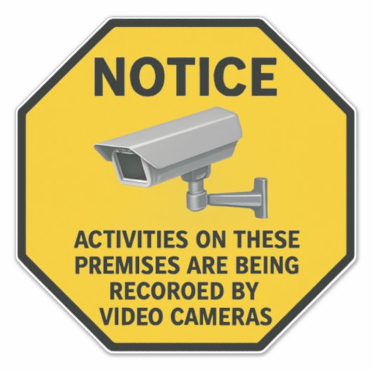 Video Surveillance Notice Sign シール (正面)
