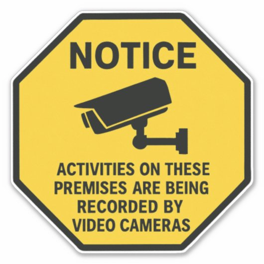 Video Surveillance Notice Sign シール (正面)