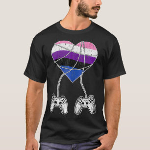 VideoGameコントローラーGenderfluidプライドゲームLGBT Tシャツ