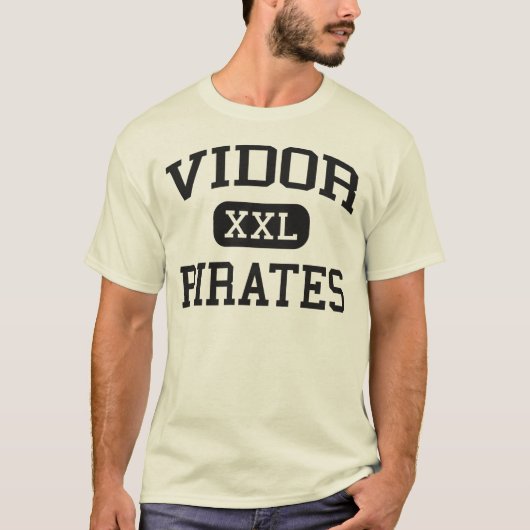 Vidor -海賊-中学校- Vidorテキサス州 Tシャツ (正面)
