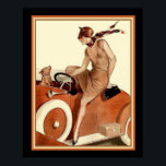 Vie Parisienne Art Deco Print 16 x 20 ポスター<br><div class="desc">Stylish Flapper Taking Her Dog for A Ride In This 1930's Art Deco Illustration From La Vie Parisienne</div>