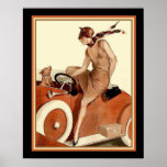 Vie Parisienne Art Deco Print 16 x 20 ポスター<br><div class="desc">Stylish Flapper Taking Her Dog for A Ride In This 1930's Art Deco Illustration From La Vie Parisienne</div>