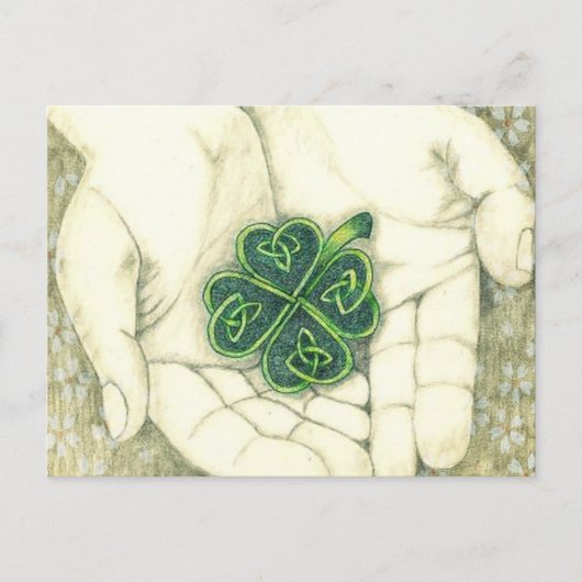 Viel Gluck!、Kleeblatt、Keltischer Knoten氏 ポストカード (正面)