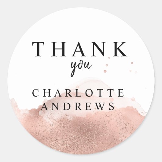  Vielen Dank! Moderner Salon    RosegoldKlassische ラウンドシール (正面)