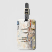 Vienna Austria Panorama View Watercolor Painting ラゲッジタグ (正面縦)