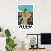 Vienna Austria Vintage Travel Baroque Art Print ポスター (ホームオフィス)