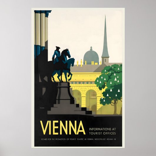 Vienna Austria Vintage Travel Poster ポスター (正面)