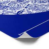 Vienna Blueprint City Map Poster Minimal Wall Art ポスター (角)