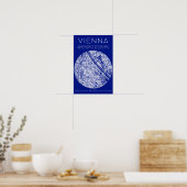 Vienna Blueprint City Map Poster Minimal Wall Art ポスター (キッチン)
