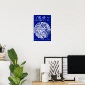 Vienna Blueprint City Map Poster Minimal Wall Art ポスター (ホームオフィス)
