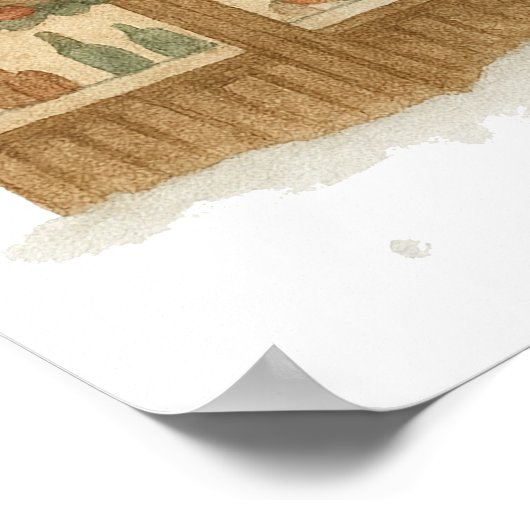 Vienna Christmas Watercolor – Cozy ポスター (角)