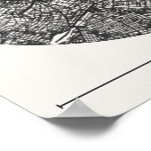 Vienna City Map Poster – Charcoal Minimal Wall Art ポスター (角)