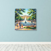 Vienna Schönbrunn Palace Garden Stretched Canvas キャンバスプリント (インサイチュ (ウッドフロア))