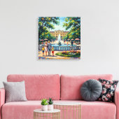 Vienna Schönbrunn Palace Garden Stretched Canvas キャンバスプリント (インサイチュ (リビング))