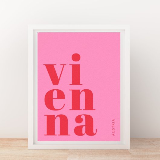 Vienna Wien Austria typography pink Poster ポスター
