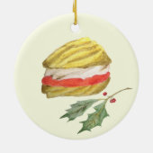 Viennese Whirls Biscuit and Holly Christmas セラミックオーナメント (裏面)