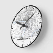 Vientiane Clock City Line Art ラウンド壁時計 (傾斜)