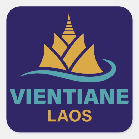 Vientiane Laos Southeast Asia スクエアシール (正面)