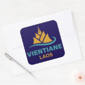 Vientiane Laos Southeast Asia スクエアシール (封筒)