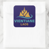 Vientiane Laos Southeast Asia スクエアシール (バッグ)