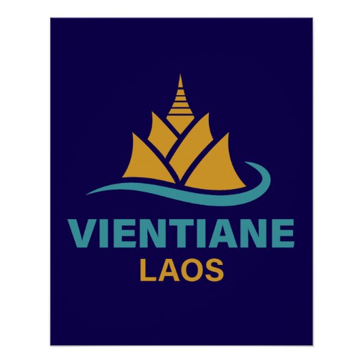 Vientiane Laos Southeast Asia ポスター (正面)