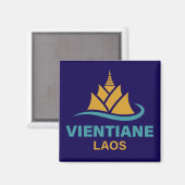 Vientiane Laos Southeast Asia マグネット (正面/裏面)
