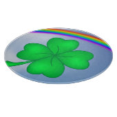 Vierblättriges Kleeblatt mit Regenbogen カッティングボード (角)