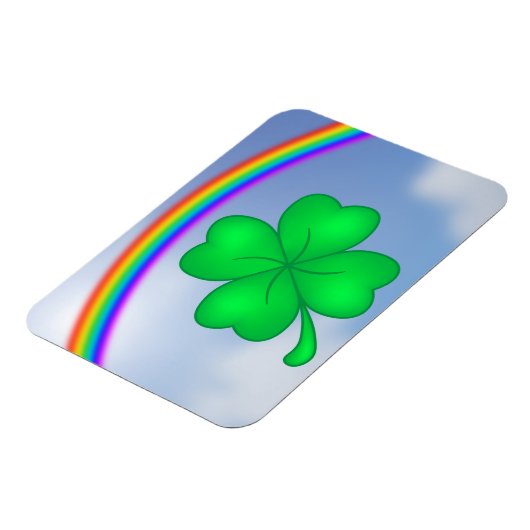 Vierblättriges Kleeblatt mit Regenbogen マグネット (左側)